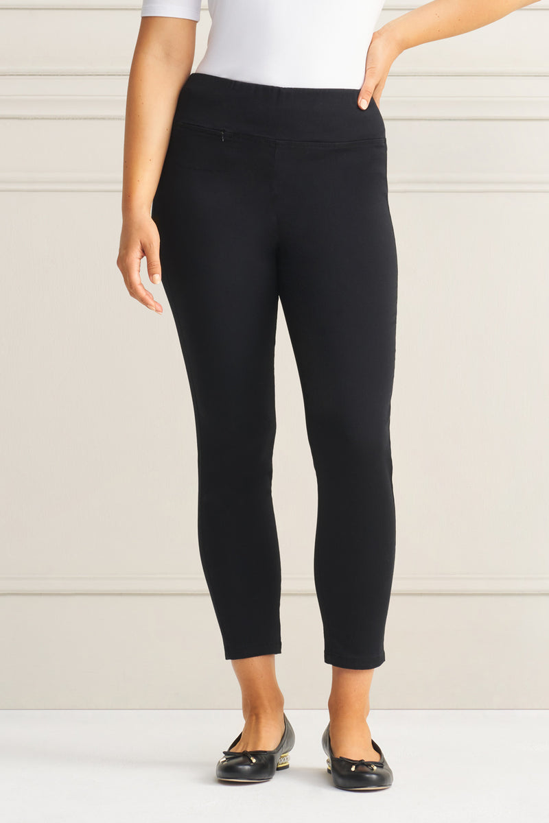 Zip Detail 7/8th Pant - Black Noir