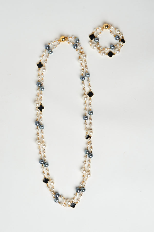 2 in 1 Clover Pearl Necklace