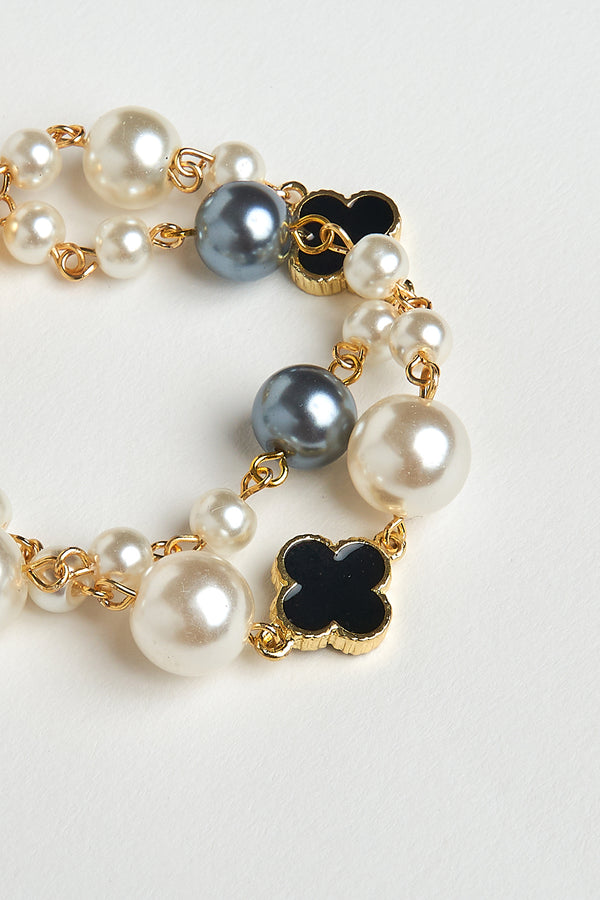 2 in 1 Clover Pearl Necklace