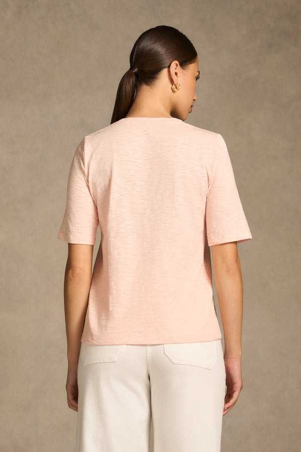 Appliqué Half Sleeve Tee - Ballet Slipper