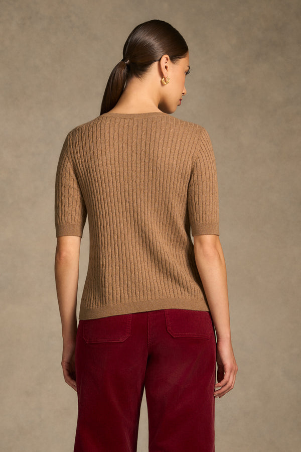 Cable Knit Tee - Praline