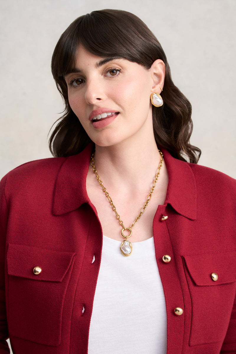 Organic Pendant Necklace - Gold