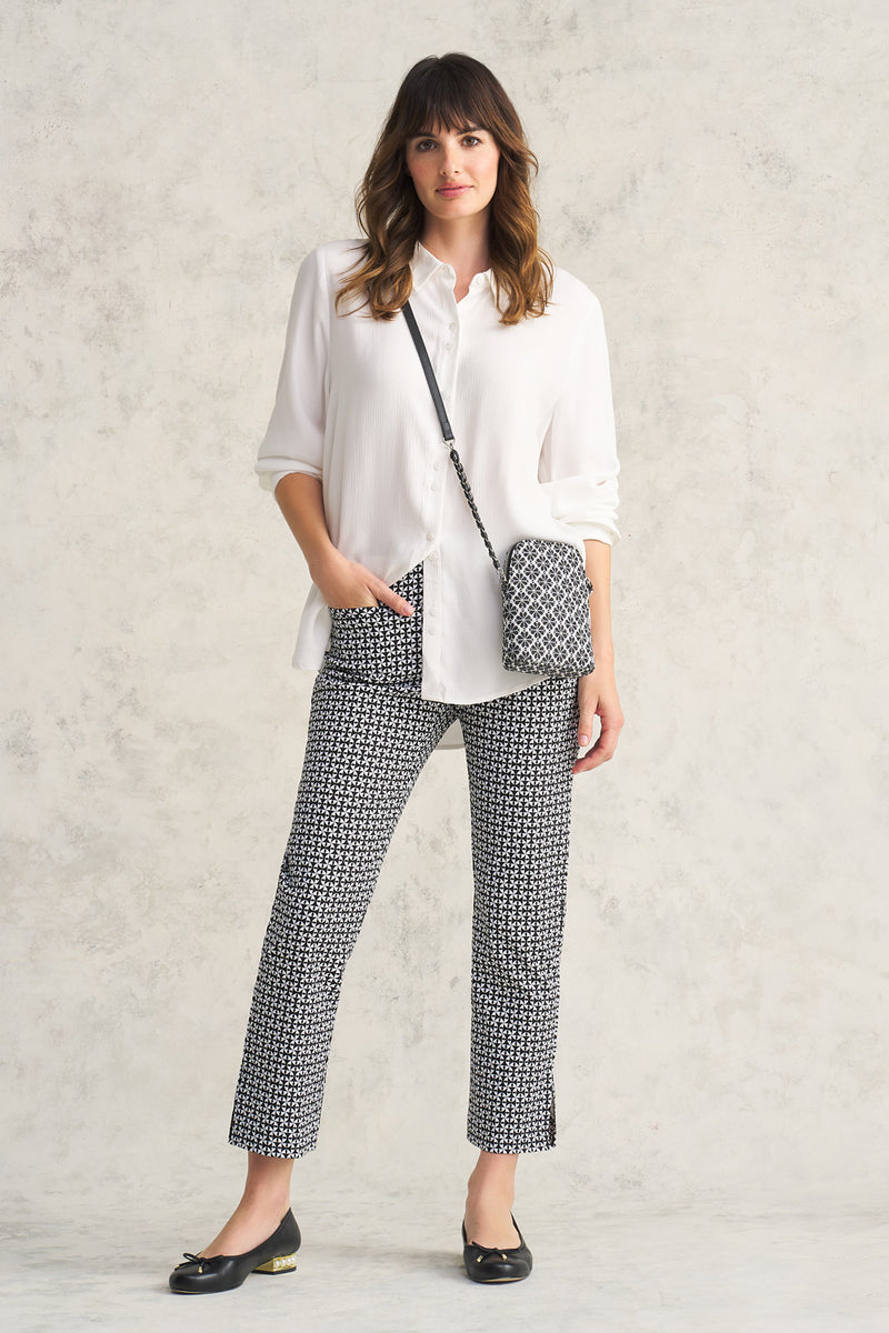 Geo Printed Pant - Black and White Geo Print