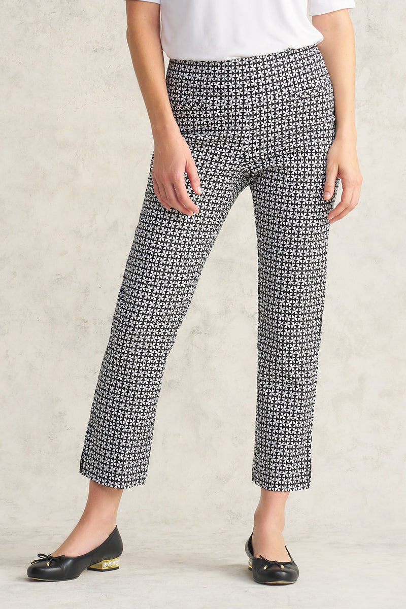 Geo Printed Pant - Black and White Geo Print