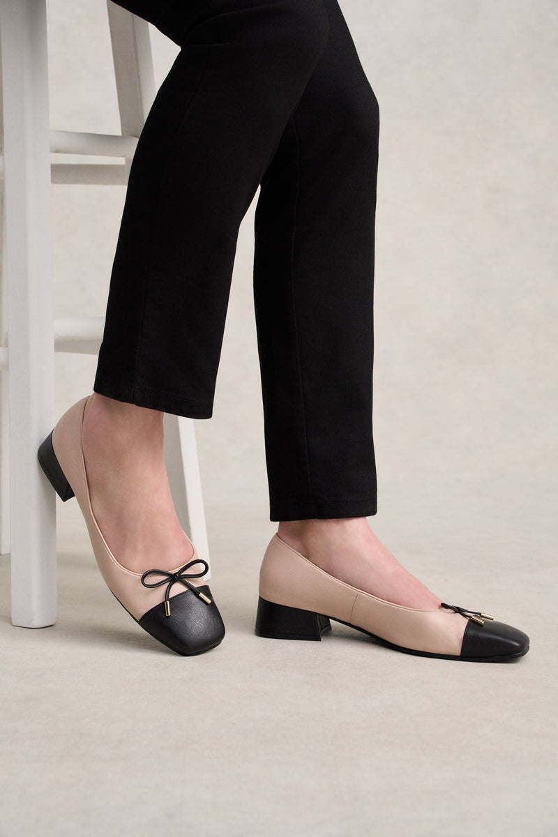 Joelle Two Tone Ballet - Nude & Black