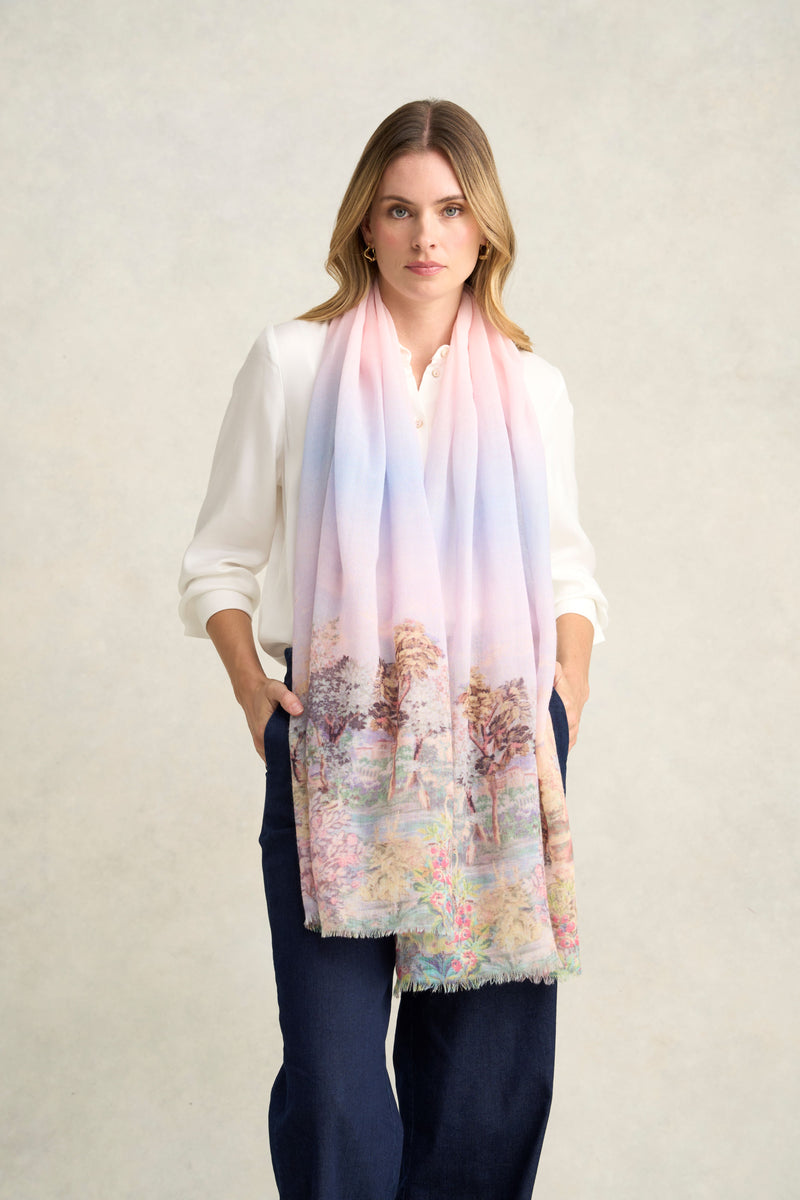 SCENIC SUNRISE PRINT SCARF - MULTICOLOUR 