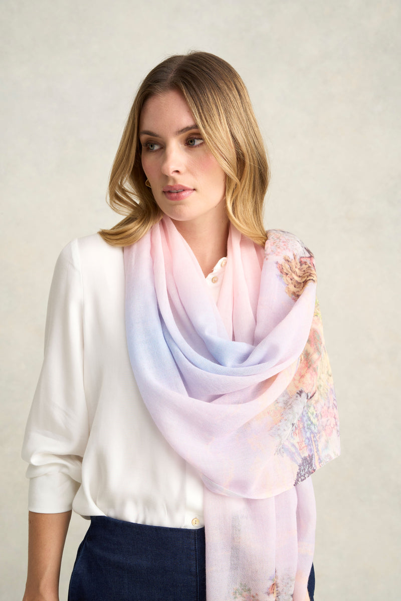 SCENIC SUNRISE PRINT SCARF - MULTICOLOUR 