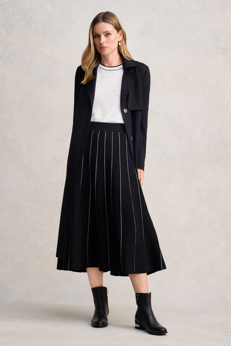 PONTE TRENCH COAT - BLACK