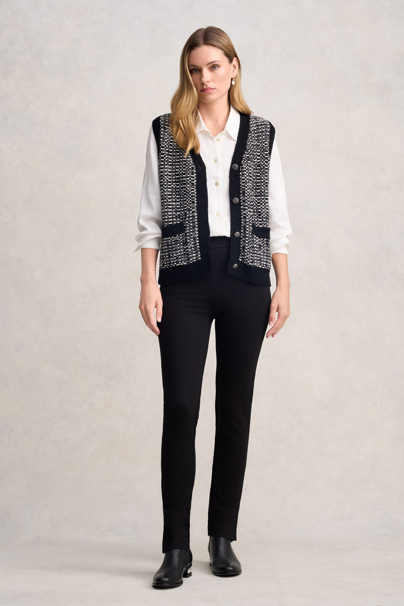 TAPE YARN VEST - BLACK MULTI