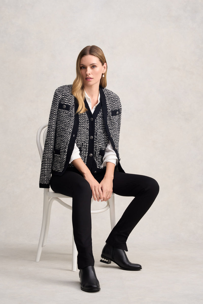 TAPE YARN VEST - BLACK MULTI