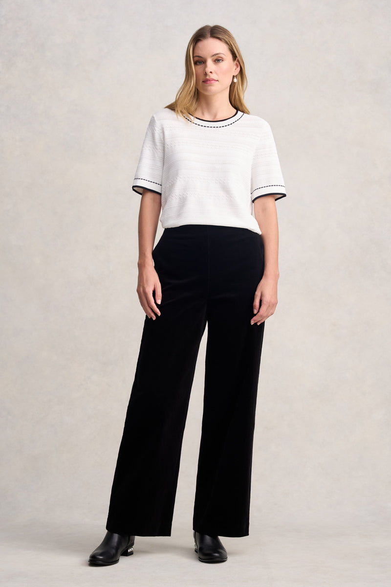 WIDE LEG CORD PANT  BLACK 