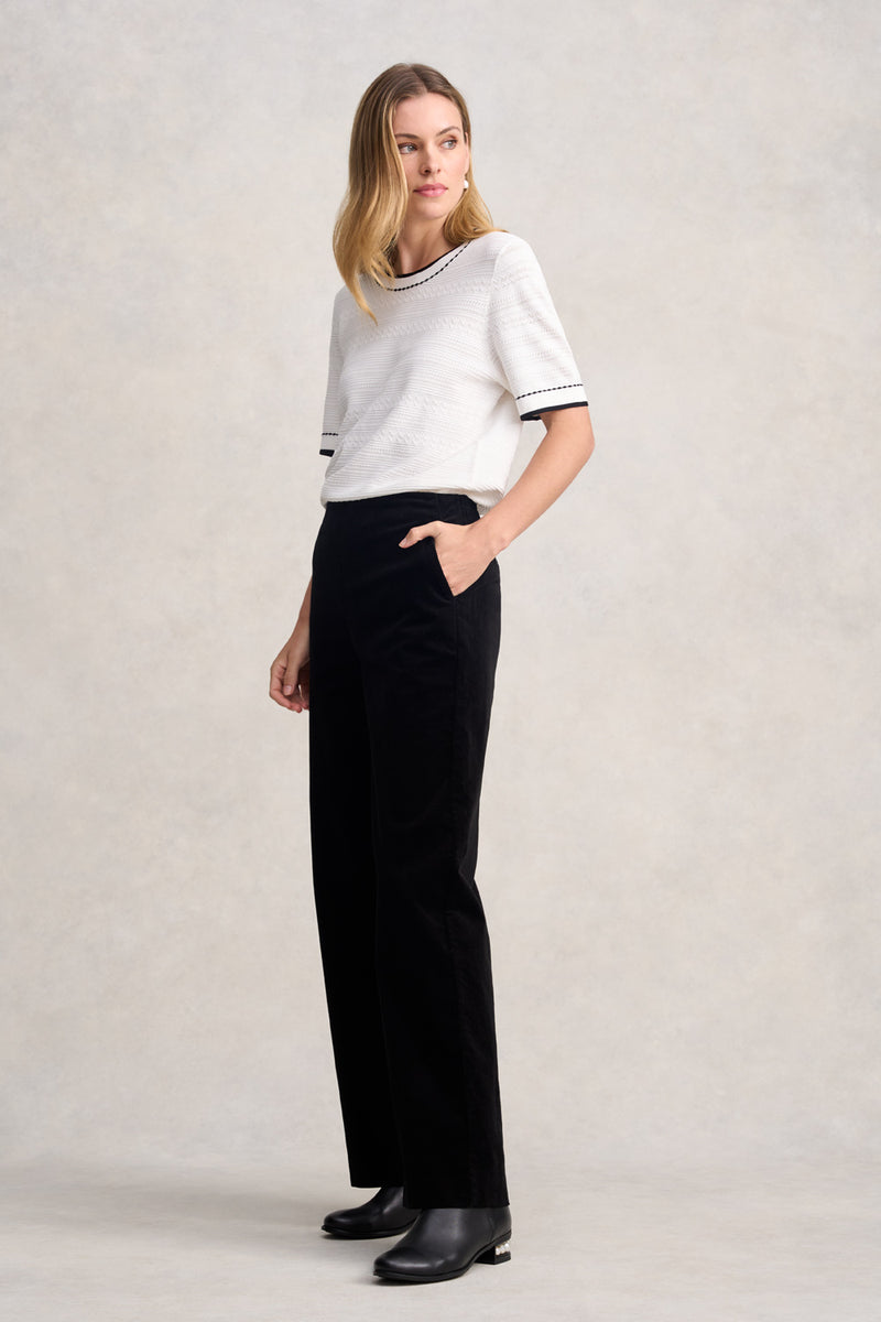 WIDE LEG CORD PANT  BLACK 