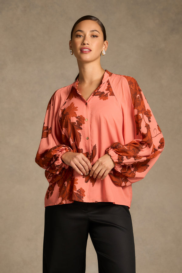 Panelled Raglan Shirt - Sienna Floral Print