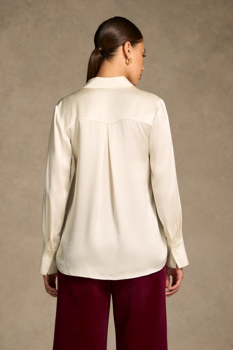 Stretch Silk Shirt - Cream