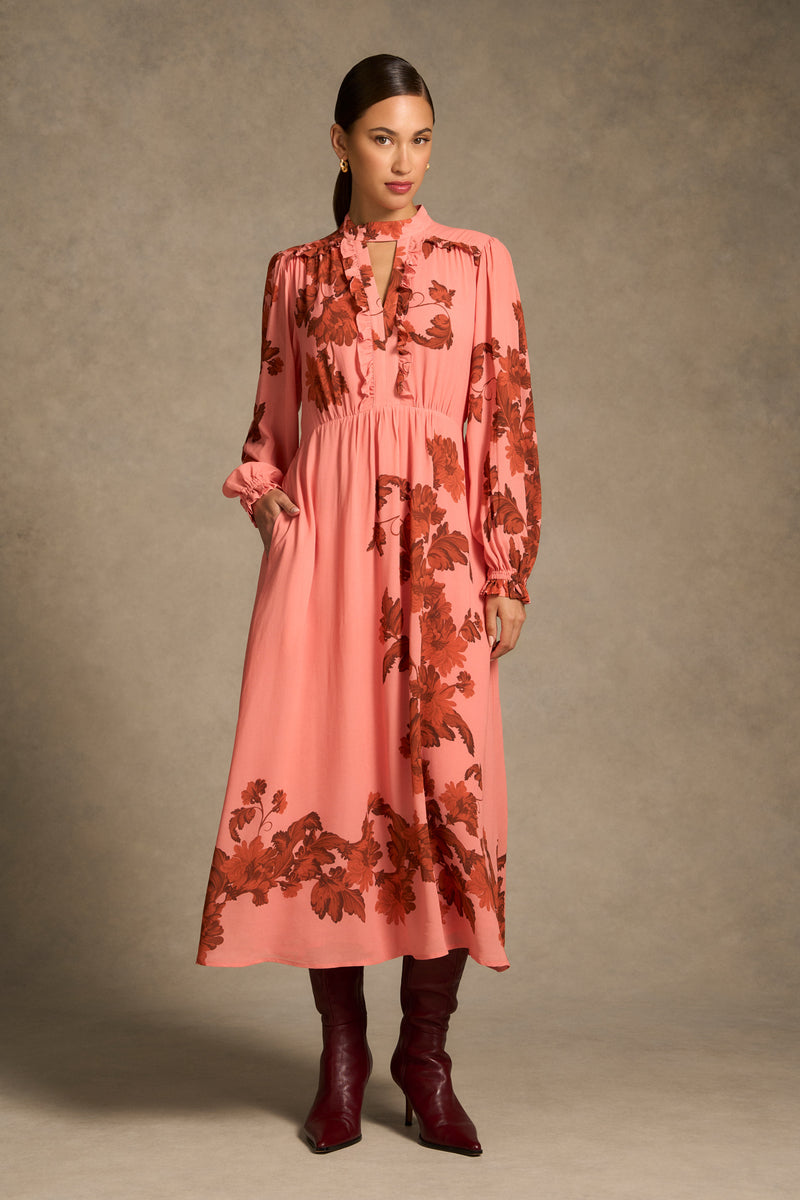 Ruffle Detail Dress - Sienna Floral Print