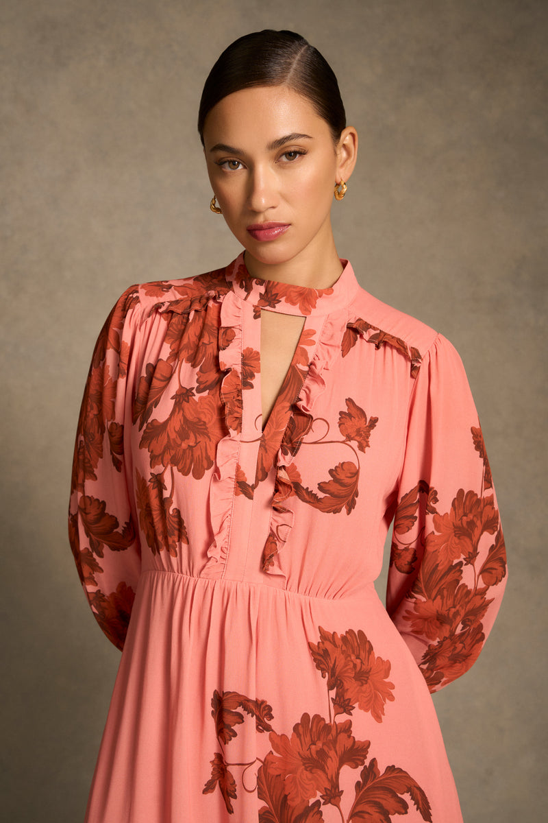 Ruffle Detail Dress - Sienna Floral Print