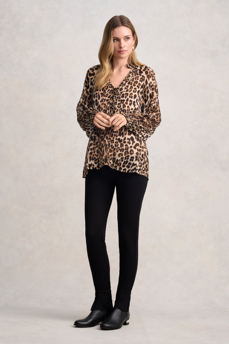 GEORGETTE BLOUSE - LEOPARD PRINT 