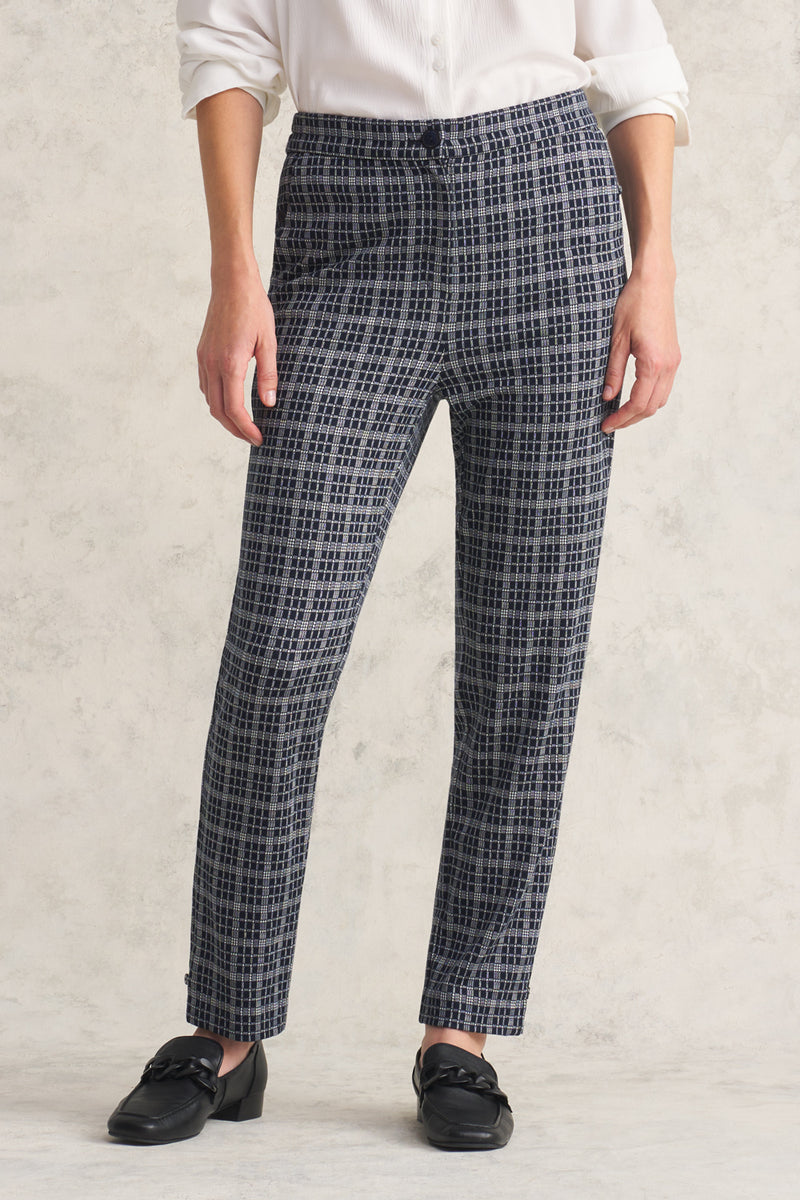 Ponte Check Pant - Ink Check