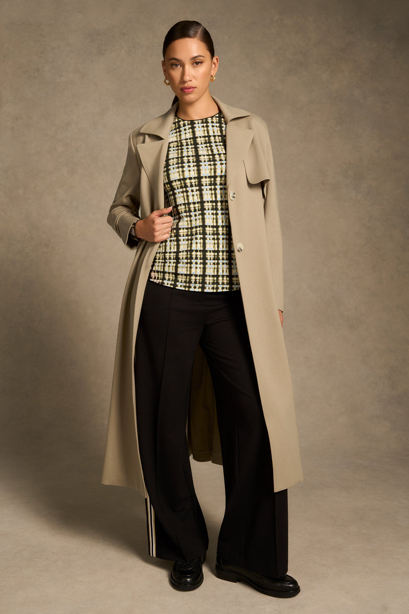 Relaxed Long Sleeve T-Shirt - Check Print