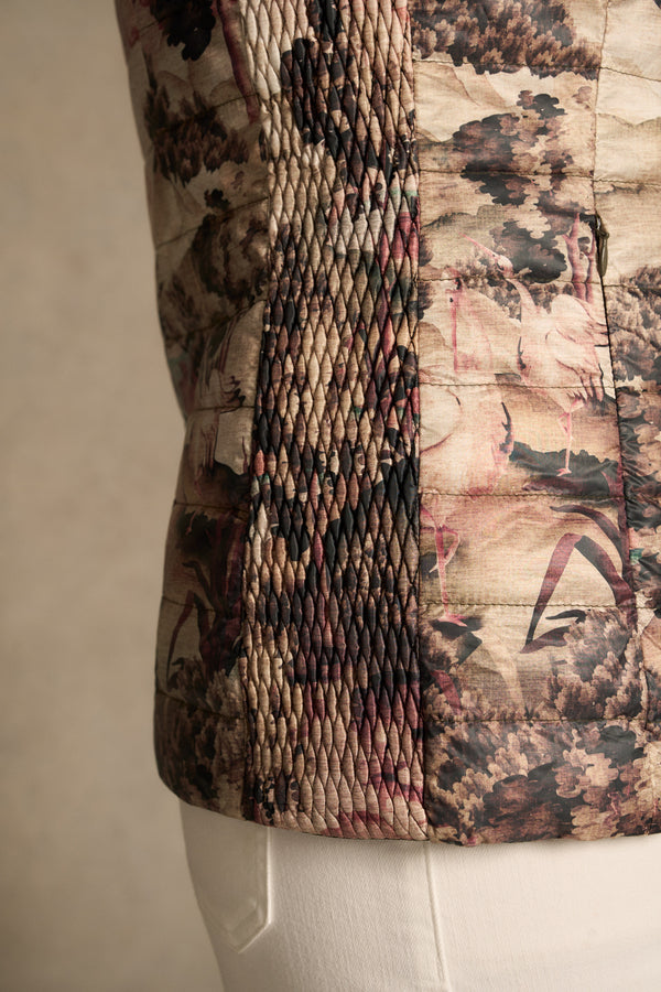 Reversible Puffer Vest - Brolga Print