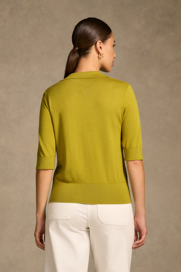 Half Sleeve Polo Knit - Chartreuse