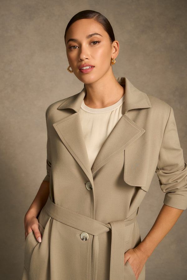 Ponte Trench Coat - Classic Tan