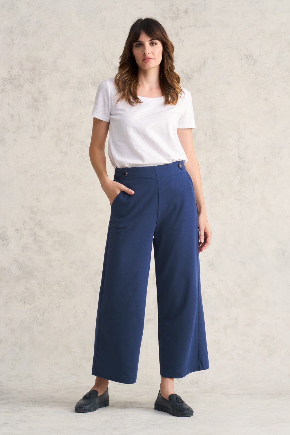 Cotton Culotte Track Pant Blue Illusion