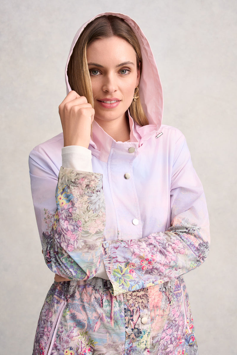 Packable Spray Jacket - Scenic Sunset Print