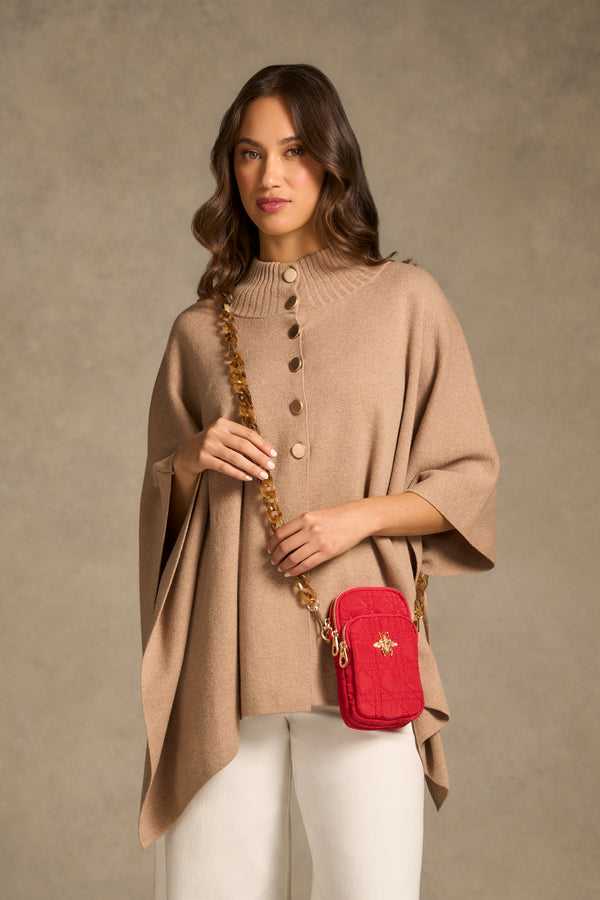 Quilted Phone Bag - Crimson