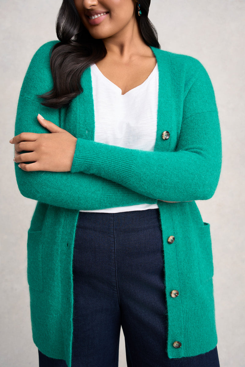 Button Through Mohair Cardigan - Jade