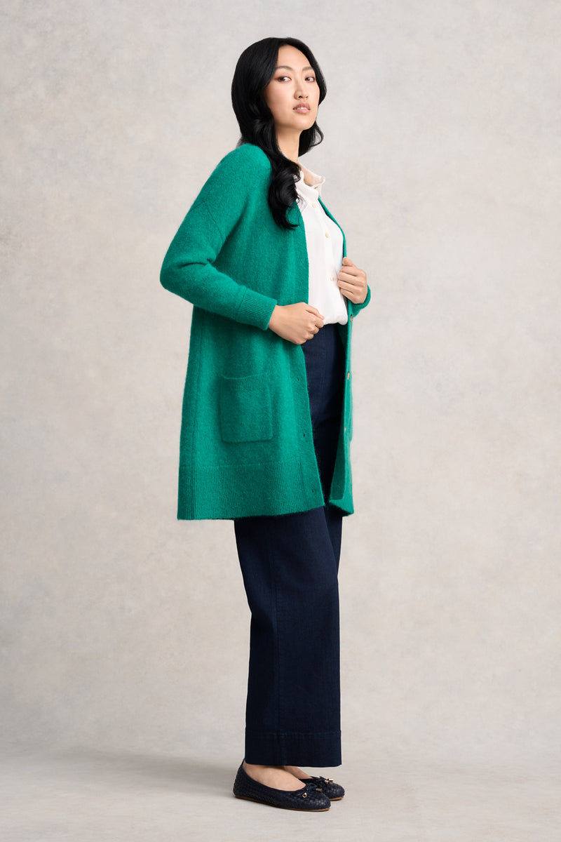 Button Through Mohair Cardigan - Jade