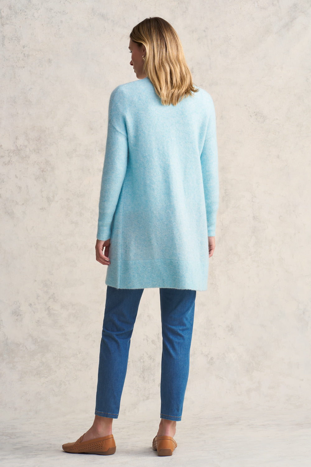 Button Through Mohair Cardigan – Blue Illusion