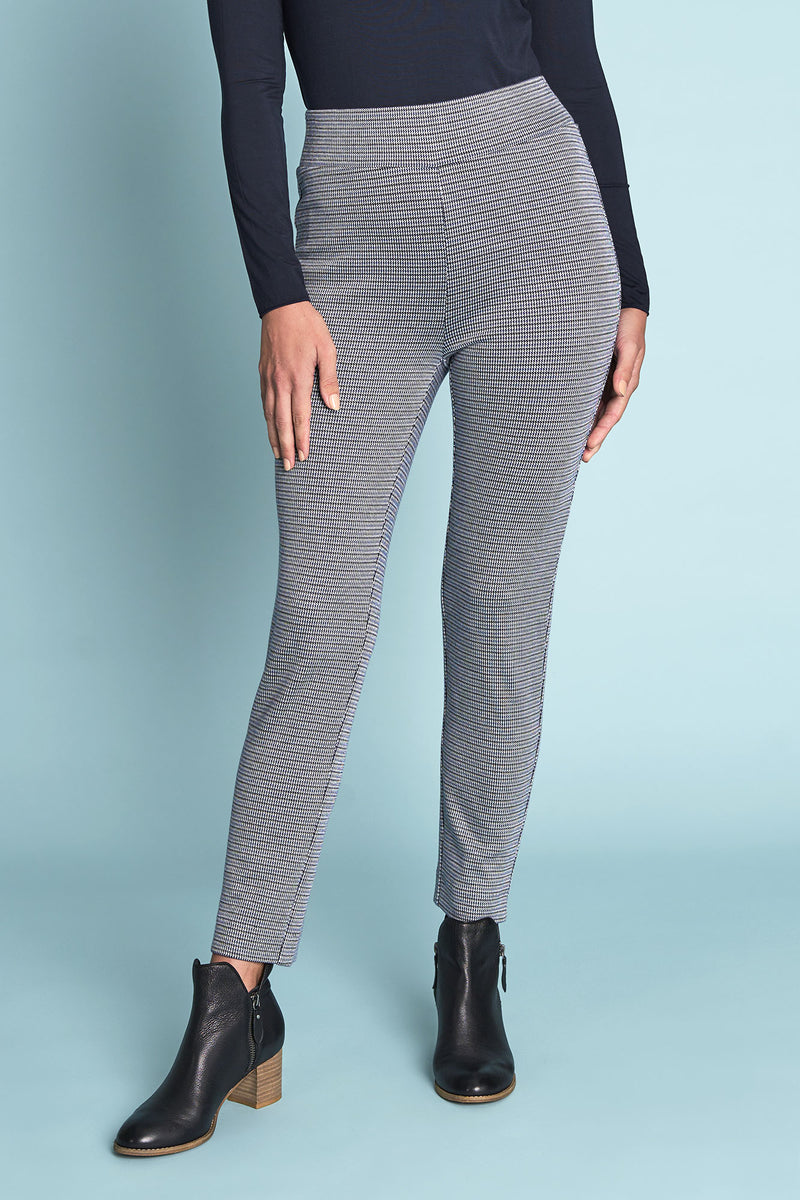 Jacquard Skinny Pant - Navy Houndstooth