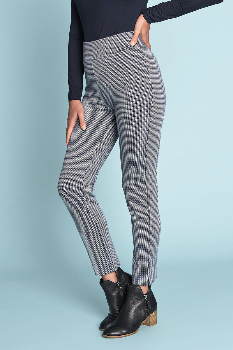 Jacquard Skinny Pant - Navy Houndstooth