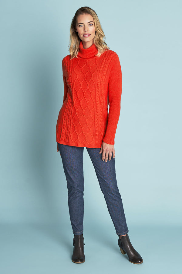 Roll Neck Cable Knit