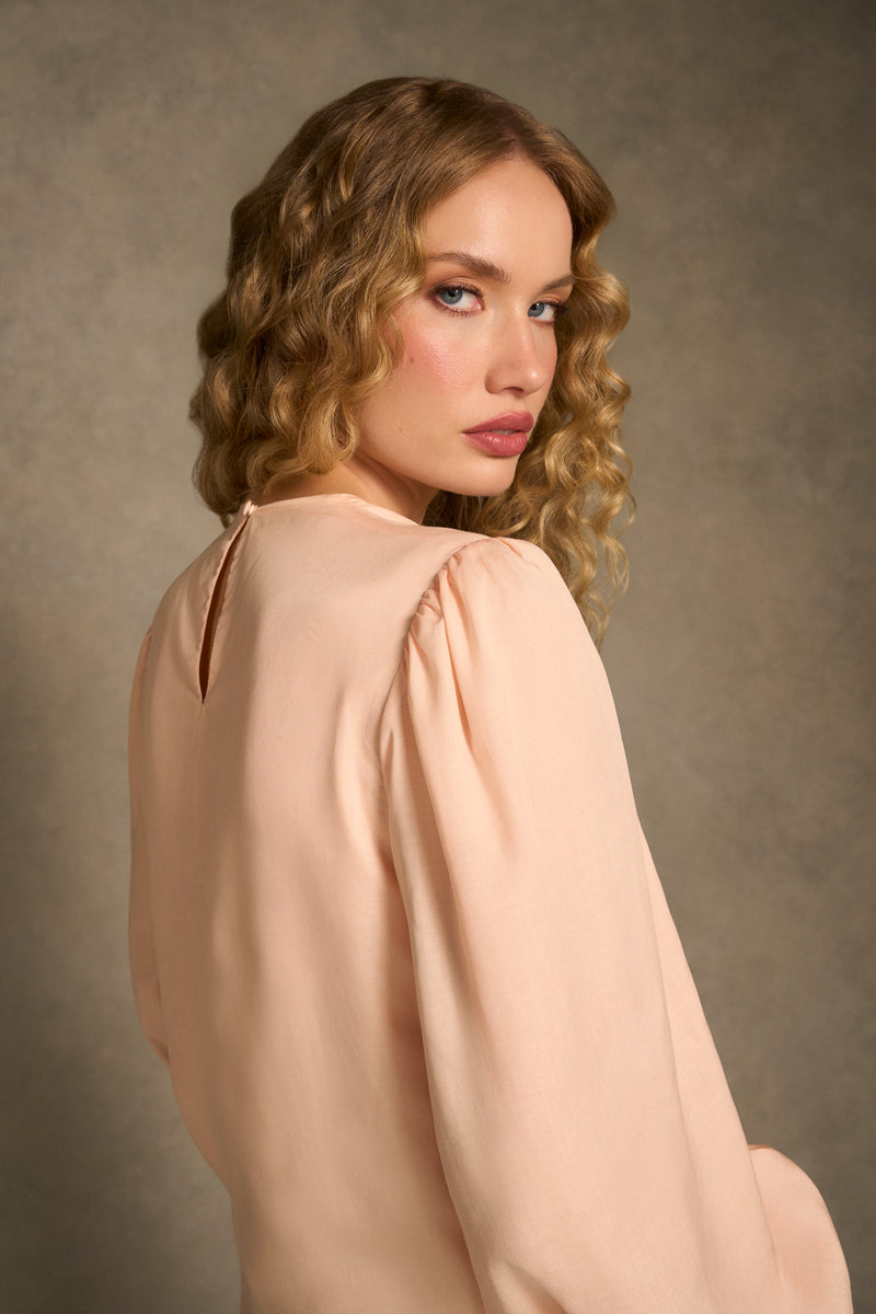 Bow Detail Blouse - Blush