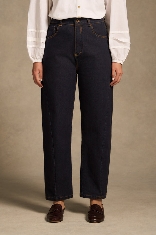 Barrel Leg Jean - Dark Denim