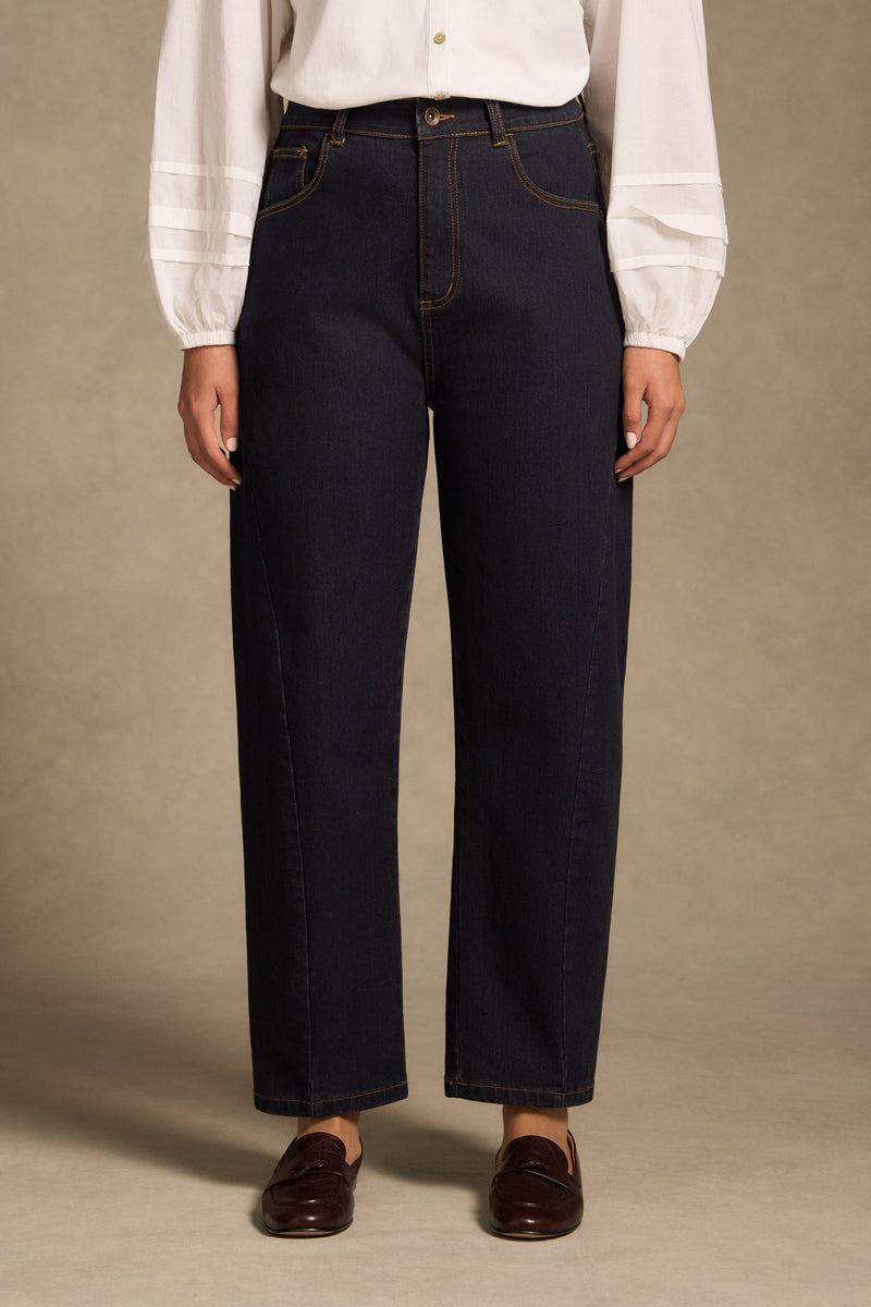 Barrel Leg Jean - Dark Denim