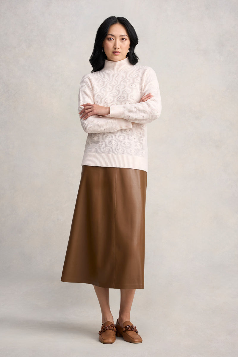 Cable Cotton Blend Jumper - Cream