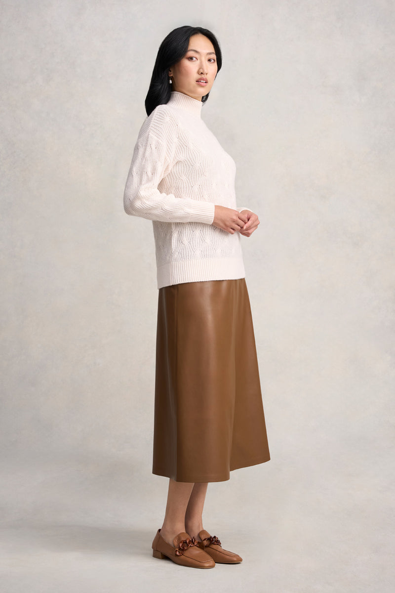 Cable Cotton Blend Jumper - Cream