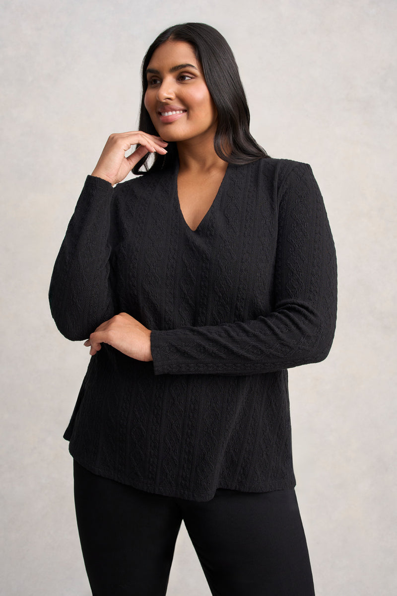 Jacquard Swing Top - Black