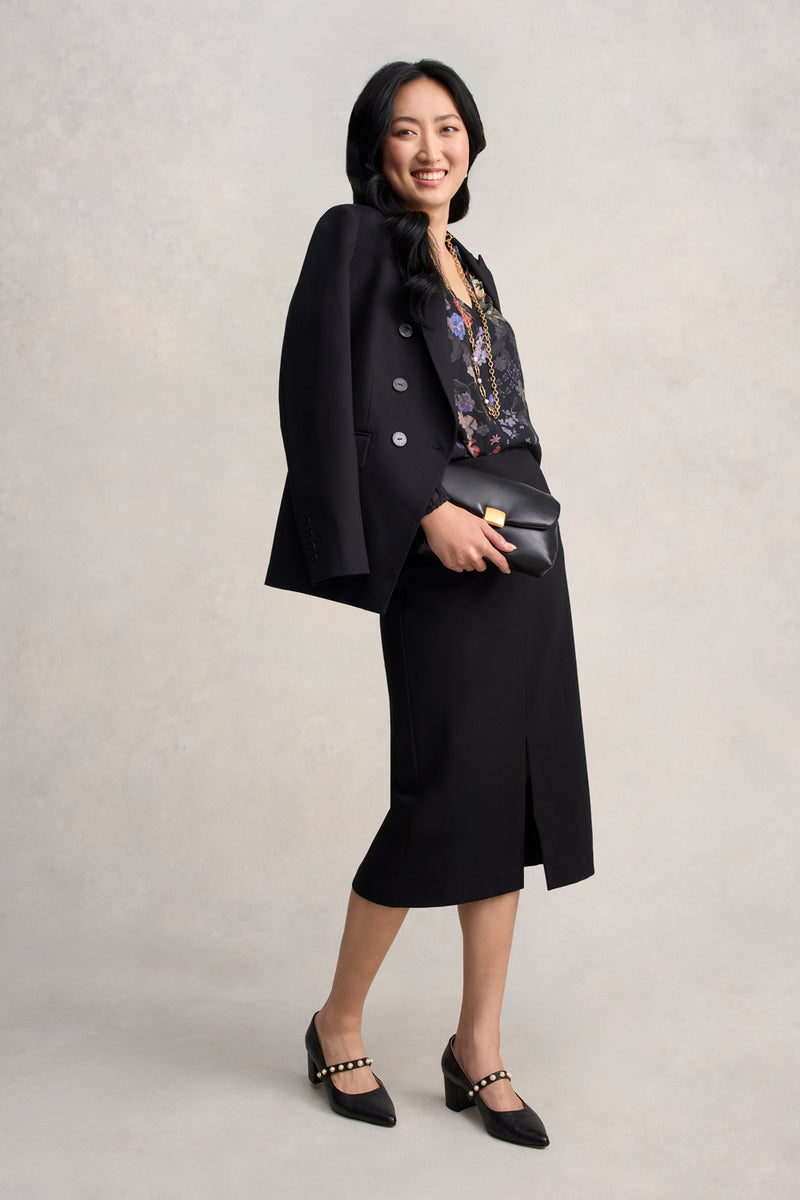 Ponte Midi Skirt - Black