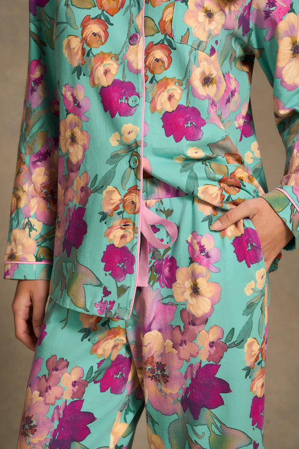 Printed Winter PJ - Azure Floral Print