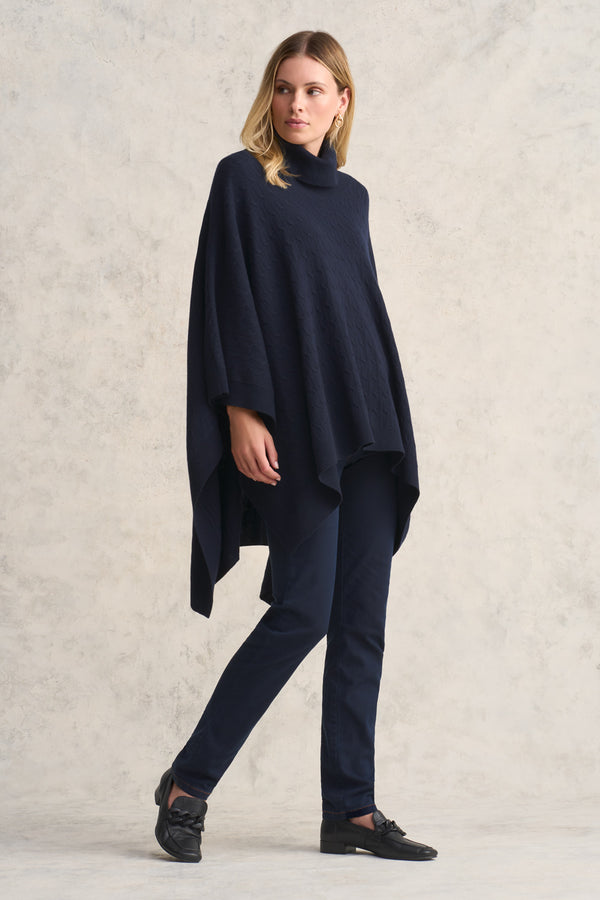 Catriona Cable Wool Poncho