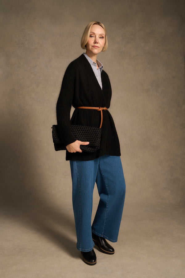 Mohair Blend Cardigan – Black
