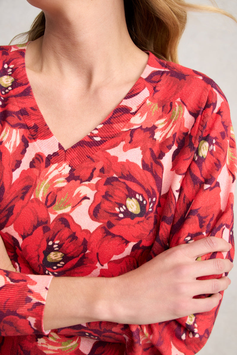 Blouson Sleeve Jumper - Rouge Magnolia