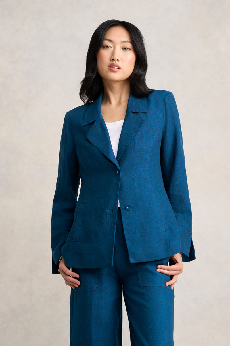 French Linen Jacket - Navy Delave