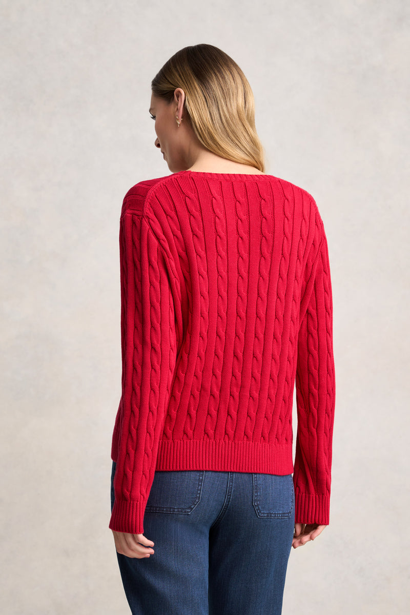Long Sleeve Cable Knit - Rouge