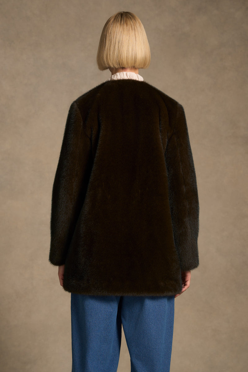 Fur Jacket - Deep Brown