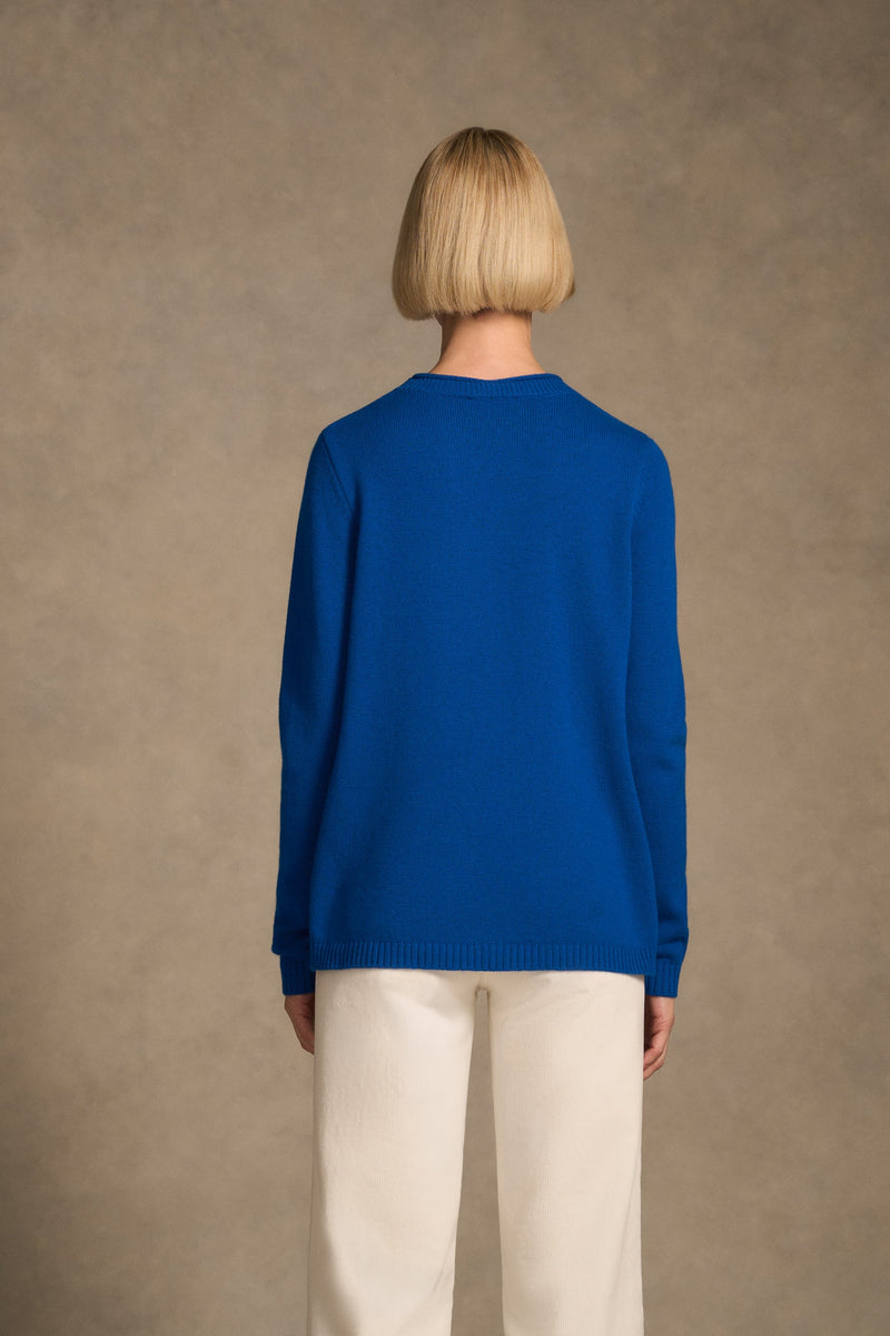 Merino Crew Neck Jumper - Cobalt Blue
